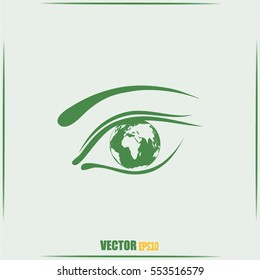 Eye icon. Look at the world with open eyes. Vector illustration.