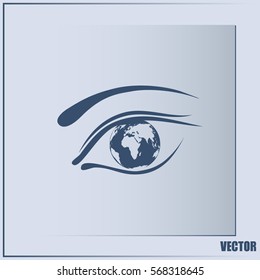 Eye icon. Look at the world with open eyes. Vector illustration.