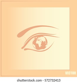 Eye icon. Look at the world with open eyes. Vector illustration.