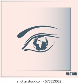 Eye icon. Look at the world with open eyes. Vector illustration.