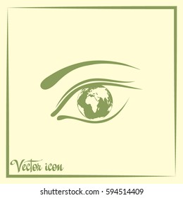 Eye icon. Look at the world with open eyes. Vector illustration.