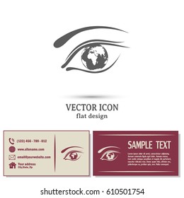 Eye icon. Look at the world with open eyes. Vector illustration.
