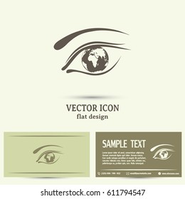 Eye icon. Look at the world with open eyes. Vector illustration.