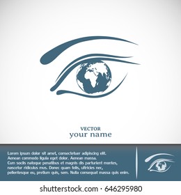 Eye icon. Look at the world with open eyes. Vector illustration.