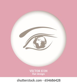 Eye icon. Look at the world with open eyes. Vector illustration.