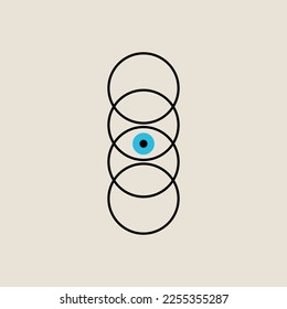 Eye icon for medical clinic of vision correction. Lasik symbol, concept, vision check