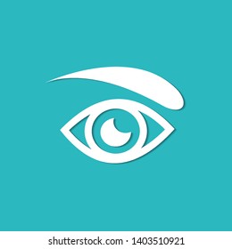 Eye icon, modern minimal flat design style