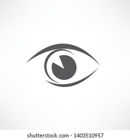 Eye icon, modern minimal flat design style