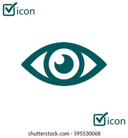 Eye icon. Monitoring and surveillance system. Flat design style.