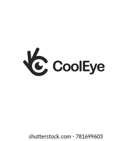 Eye icon. Ok symbol, Okay vector logo, high quality