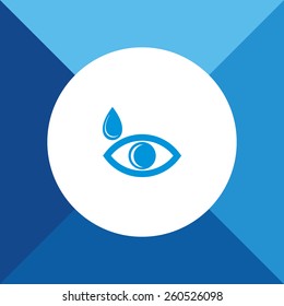 Eye Icon on Blue Background. Eps-10.