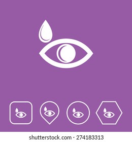 Eye Icon on Flat UI Colors with Different Shapes. Eps-10.