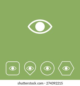 Eye Icon on Flat UI Colors with Different Shapes. Eps-10.