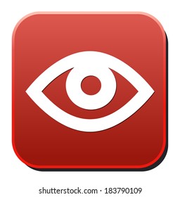 Eye icon on glossy  round button