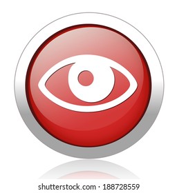 Eye icon on glossy  round button