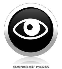Eye icon on glossy  round button