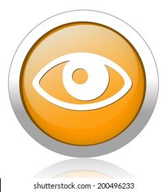 Eye icon on glossy  round button