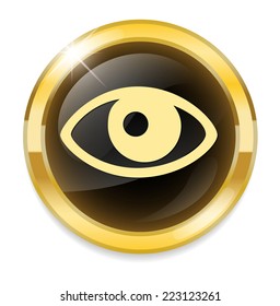 Eye icon on glossy  round button