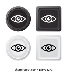 Eye icon on the grey buttons - vector set