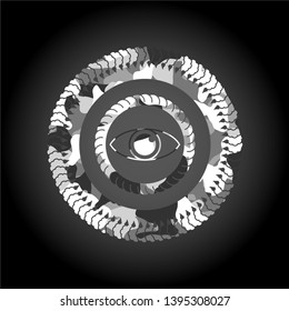 eye icon on grey camo pattern