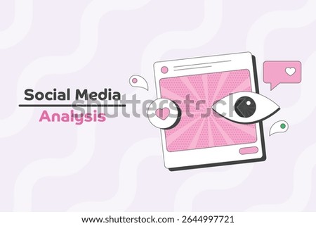 An eye icon on a social media post symbolizing campaign monitoring and performance analysis.