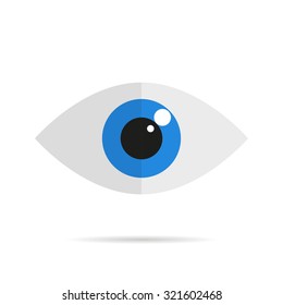 Eye icon on a transparent background with shadow