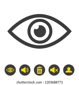 Eye icon on white background. Vector illustration