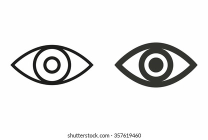 Eye  icon  on white background. Vector illustration.