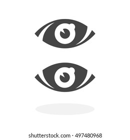 Eye icon on white background. Eye logo element for template. Modern vector pictogram for web graphics. Flat design style. Vector illustration - stock vector