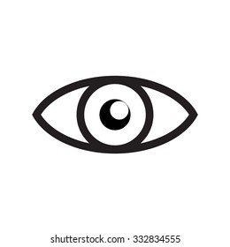 Eye icon on white, Flat design