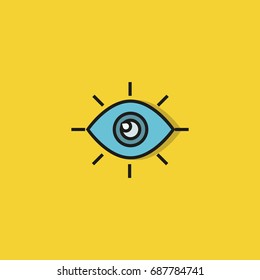 eye icon on yellow background