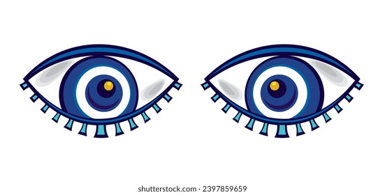 Eye icon. Open eye. A view or visibility symbol. Isolated vector illustration on white background.