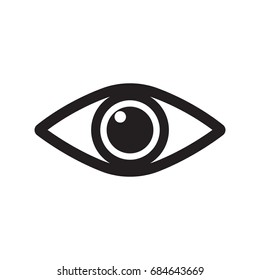eye icon, outline, isolated vector