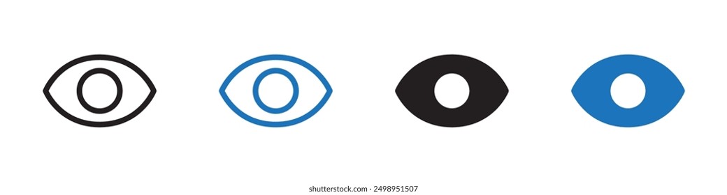 eye icon Outline vector line set