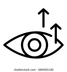 Up eye icon. Outline up eye vector icon for web design isolated on white background