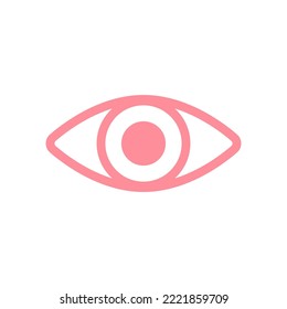 Eye icon. Pink vector  illustration