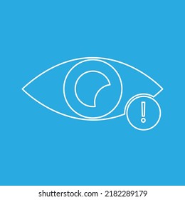 icono ocular, concepto de problemas oculares, signo de exclamación, ilustración vectorial
