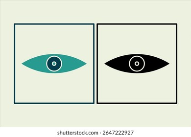 Augensymbol. Symbol, das sich auf Benutzeroberflächenelemente bezieht. geeignet für Web-Site, App, Benutzeroberflächen, Element, druckbare etc. Solid-Icon-Stil. einfaches Vektordesign editierbar