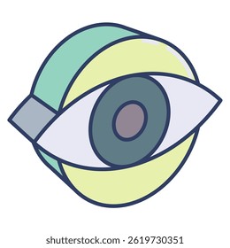Augensymbol, das durch das Symbol "Einfaches Auge" dargestellt wird Lineal Color style.