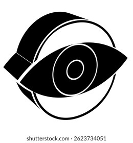 Eye icon represented by Simple Eye icon Black Filled style.