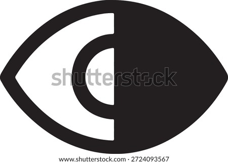 Eye icon representing visibility, view mode, preview, monitoring, or user attention.