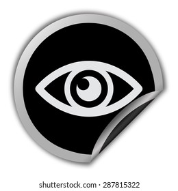 eye icon - round vector sticker