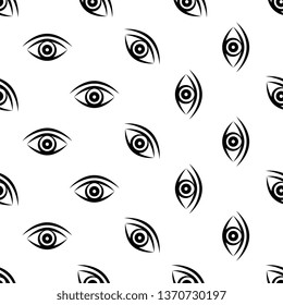 Eye Icon Seamless Pattern Vector Art Illustration