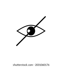  icono de ojo, símbolo sensible invisibilidad icono de signo, símbolo de ojo