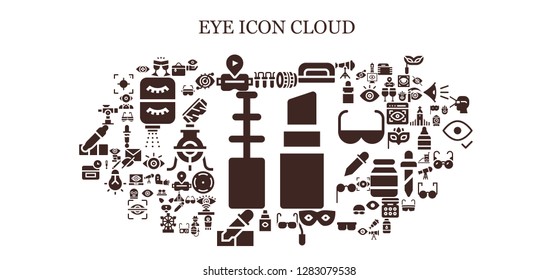  eye icon set. 93 filled eye icons. Simple modern icons about  - Make up, Filter, Glasses, Virtual reality, Lens, Nail dryer, Eye mask, Eye dropper, Pipette, Anti age, Telescope