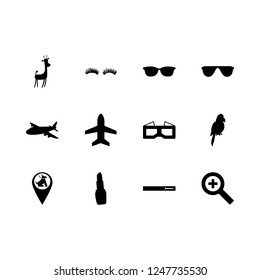 eye icon set about eyelashes, volume, glasses and fly vector set