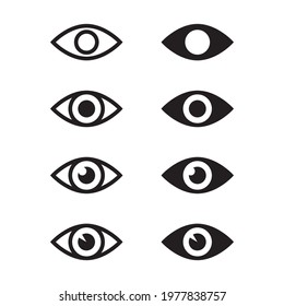 eye icon set for apps and web sites