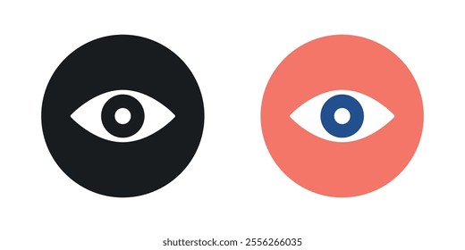 Eye icon set in black and colored versions.