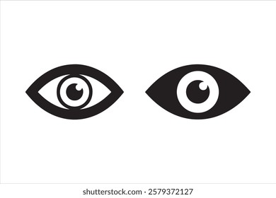 eye icon. eye icon set. black eye icon vector illustration on white background.