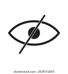 Eye icon set. Eye and crossed eye signs. See and un see symbol. Hide or show password. Vector illustration.